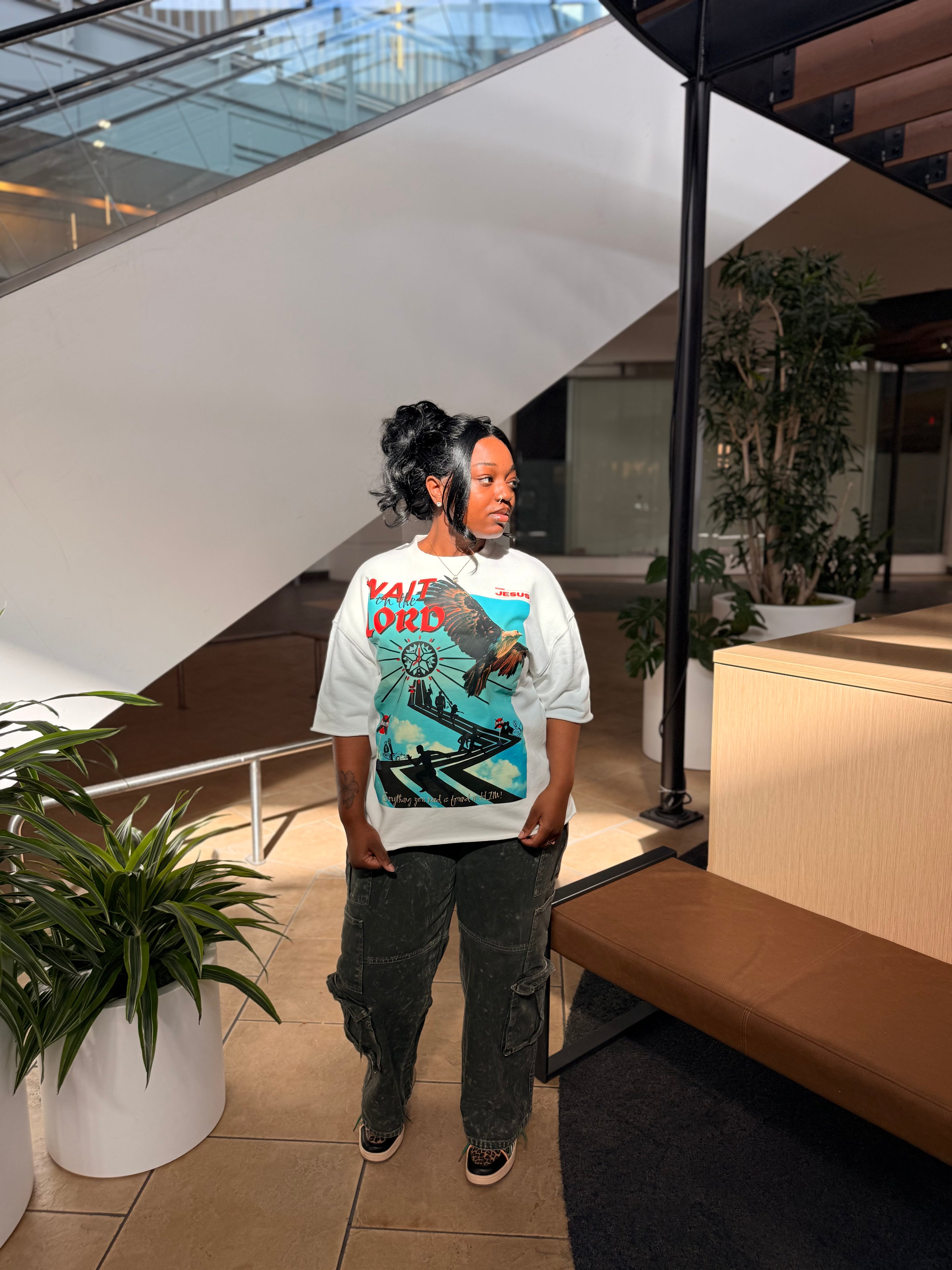 Wait On The Lord Rolled Hem T-Shirt